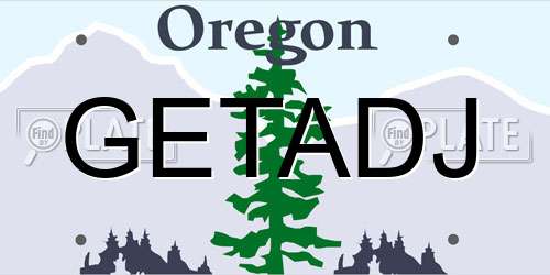 GETADJ Oregon License Plate