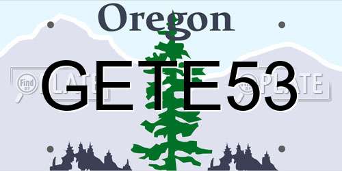 GETE53 Oregon License Plate