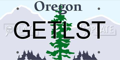 GETLST Oregon License Plate