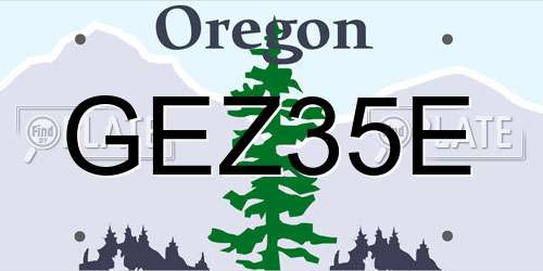 GEZ35E Oregon License Plate