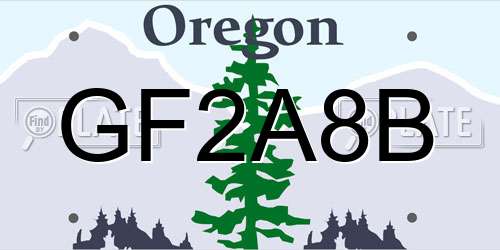 GF2A8B Oregon License Plate