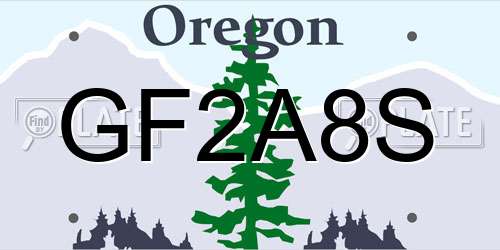 GF2A8S Oregon License Plate
