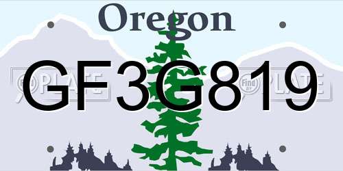 GF3G819 Oregon License Plate