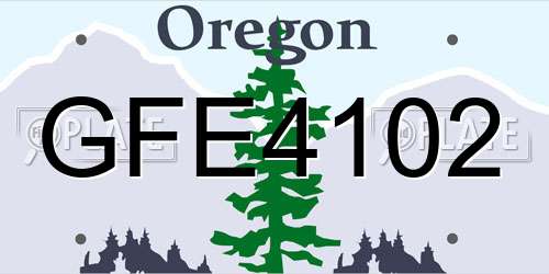 GFE4102 Oregon License Plate
