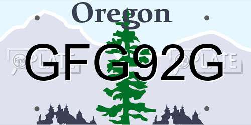 GFG92G Oregon License Plate