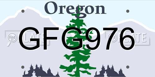 GFG976 Oregon License Plate