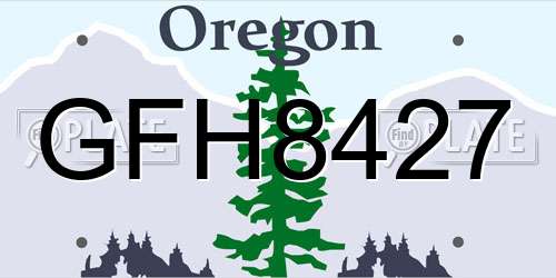 GFH8427 Oregon License Plate