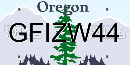 GFIZW44 Oregon License Plate