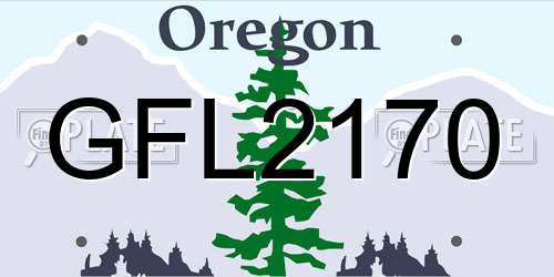 GFL2170 Oregon License Plate