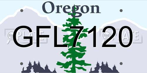 GFL7120 Oregon License Plate