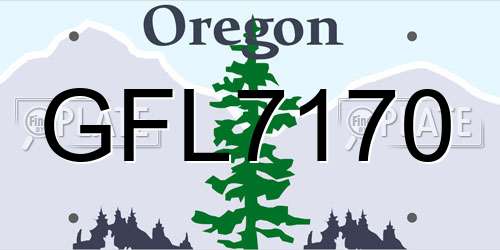 GFL7170 Oregon License Plate