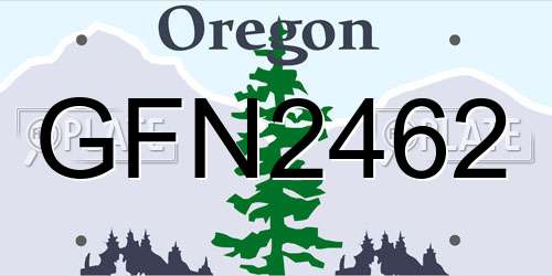 GFN2462 Oregon License Plate