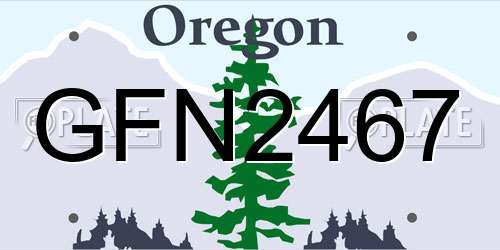 GFN2467 Oregon License Plate