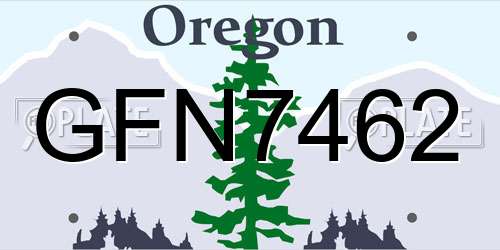 GFN7462 Oregon License Plate