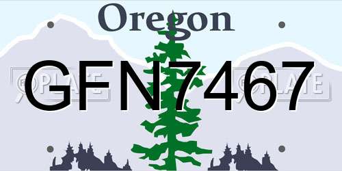 GFN7467 Oregon License Plate