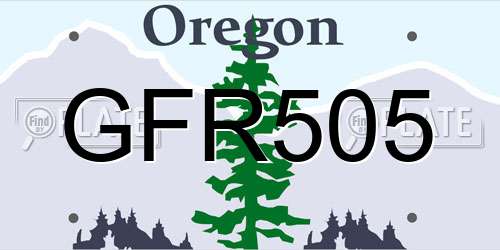 GFR505 Oregon License Plate