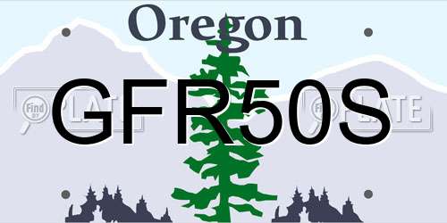 GFR50S Oregon License Plate