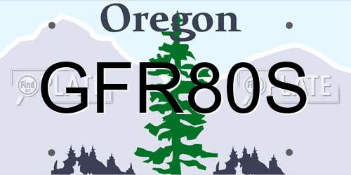 GFR80S Oregon License Plate