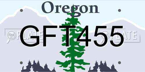 GFT455 Oregon License Plate