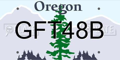 GFT48B Oregon License Plate