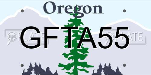 GFTA55 Oregon License Plate