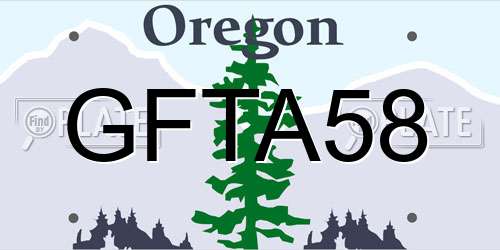GFTA58 Oregon License Plate