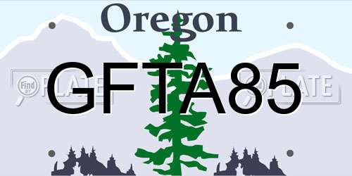GFTA85 Oregon License Plate