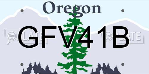 GFV41B Oregon License Plate