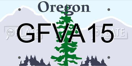 GFVA15 Oregon License Plate