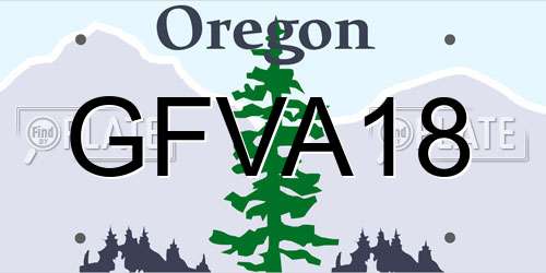 GFVA18 Oregon License Plate