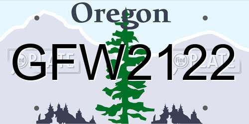 GFW2122 Oregon License Plate