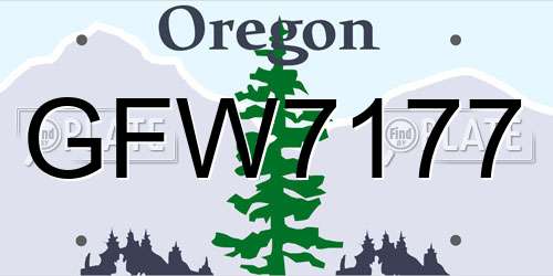 GFW7177 Oregon License Plate