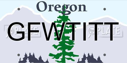 GFWTITT Oregon License Plate