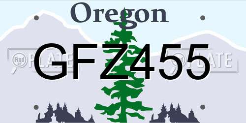 GFZ455 Oregon License Plate
