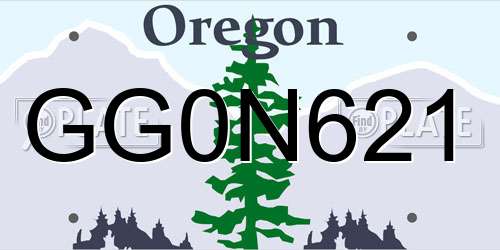 GG0N621 Oregon License Plate