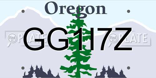 GG1I7Z Oregon License Plate