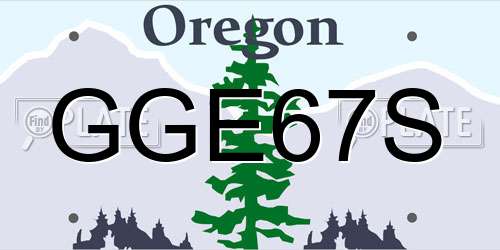 GGE67S Oregon License Plate
