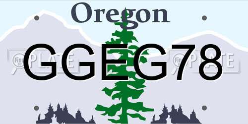GGEG78 Oregon License Plate