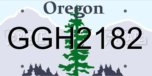 GGH2182 Oregon License Plate