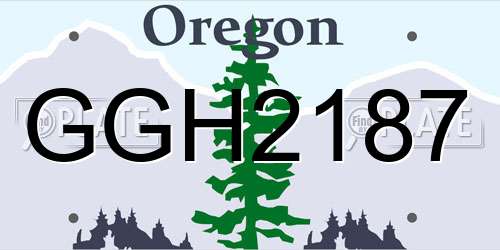 GGH2187 Oregon License Plate