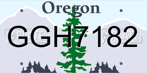 GGH7182 Oregon License Plate