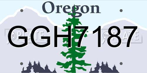 GGH7187 Oregon License Plate