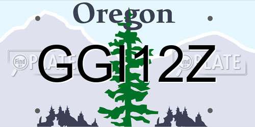 GGI12Z Oregon License Plate