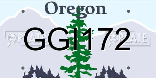 GGI172 Oregon License Plate