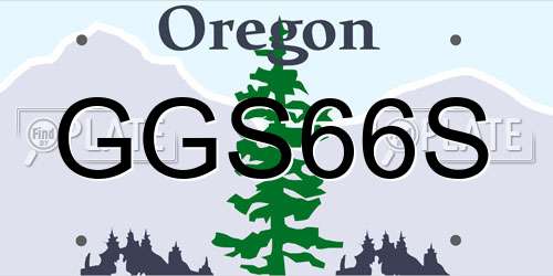 GGS66S Oregon License Plate