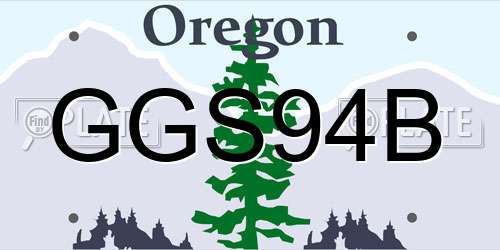 GGS94B Oregon License Plate