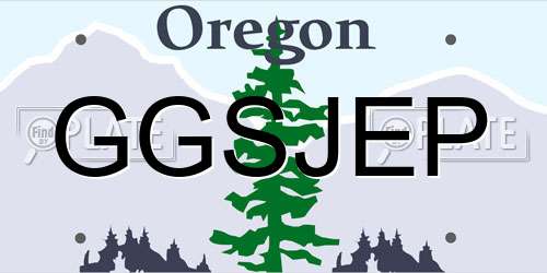 GGSJEP Oregon License Plate