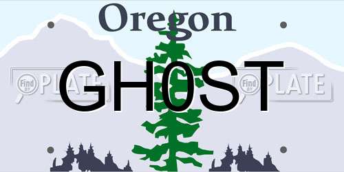 GH0ST Oregon License Plate