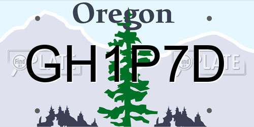 GH1P7D Oregon License Plate