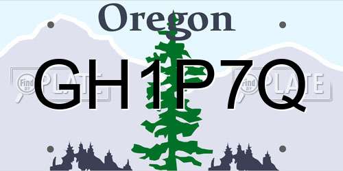 GH1P7Q Oregon License Plate